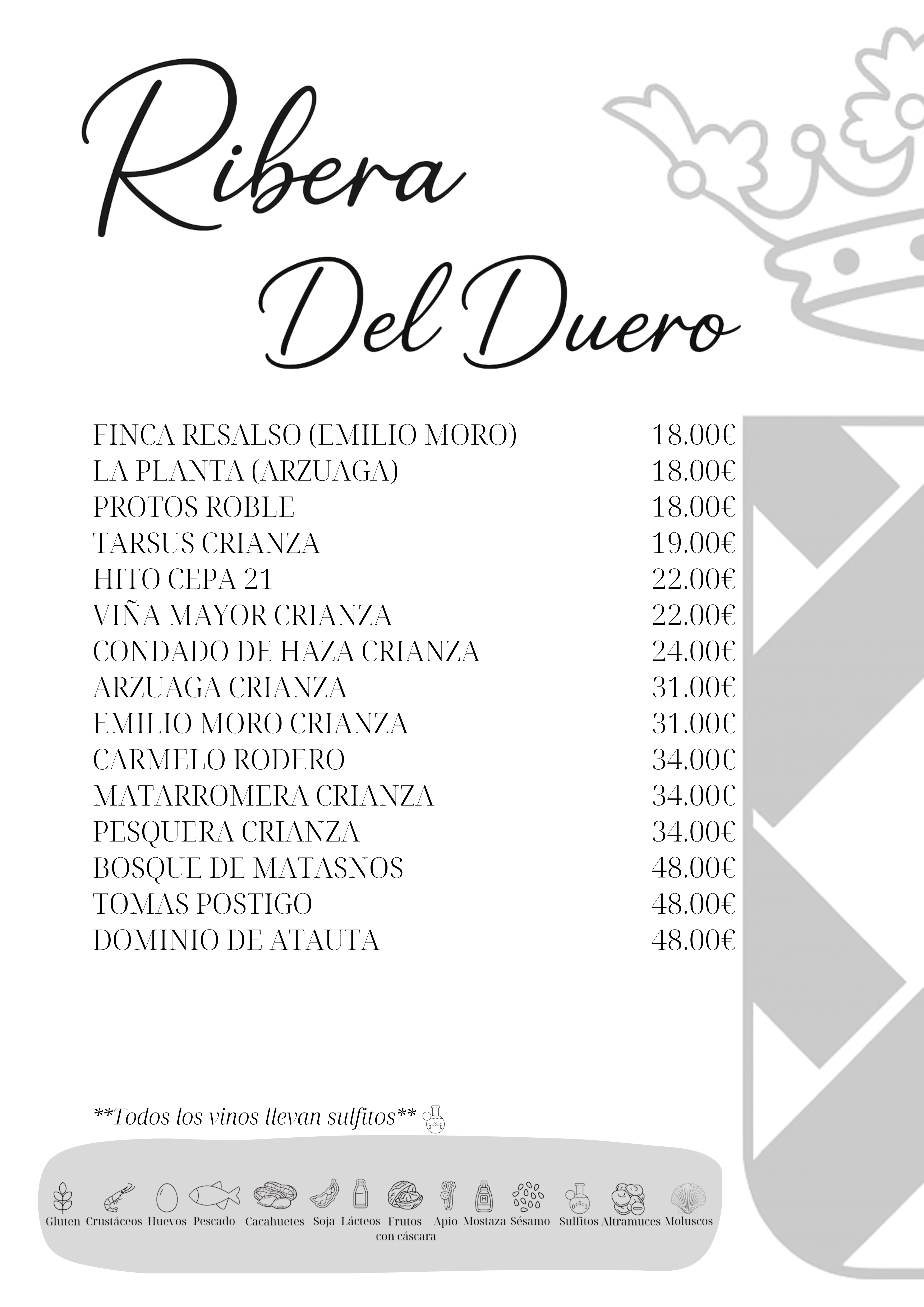 Ribera del Duero - carta